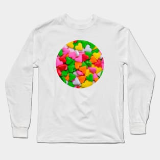 Multicolored Confetti Sprinkle Hearts Photo Circle Long Sleeve T-Shirt